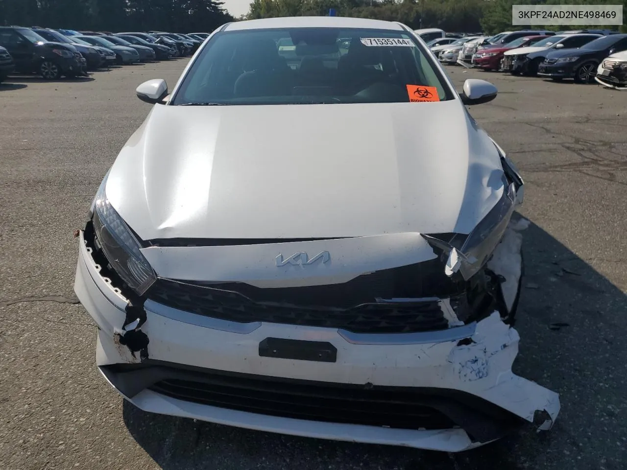 2022 Kia Forte Fe VIN: 3KPF24AD2NE498469 Lot: 71535144