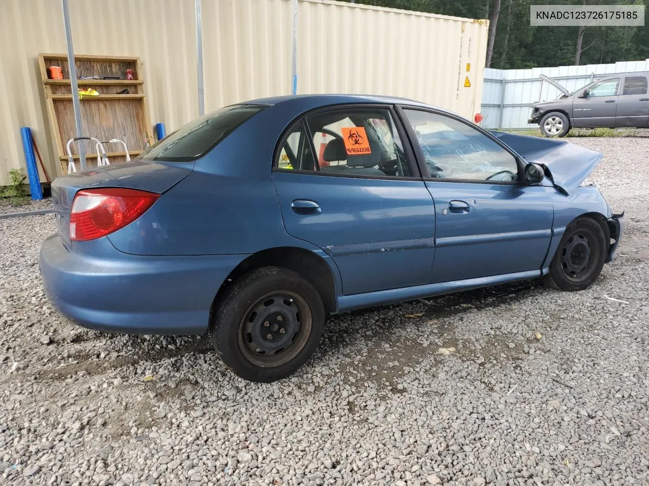 2002 Kia Rio VIN: KNADC123726175185 Lot: 66943204