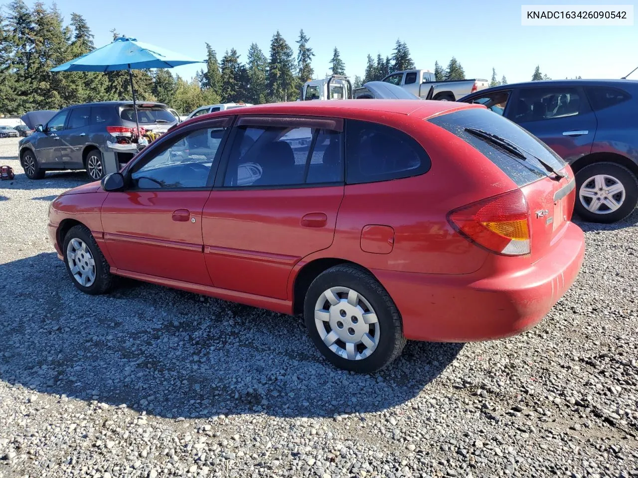 2002 Kia Rio Cinco VIN: KNADC163426090542 Lot: 71763744