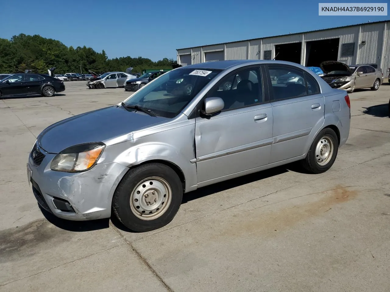 2011 Kia Rio Base VIN: KNADH4A37B6929190 Lot: 70637594