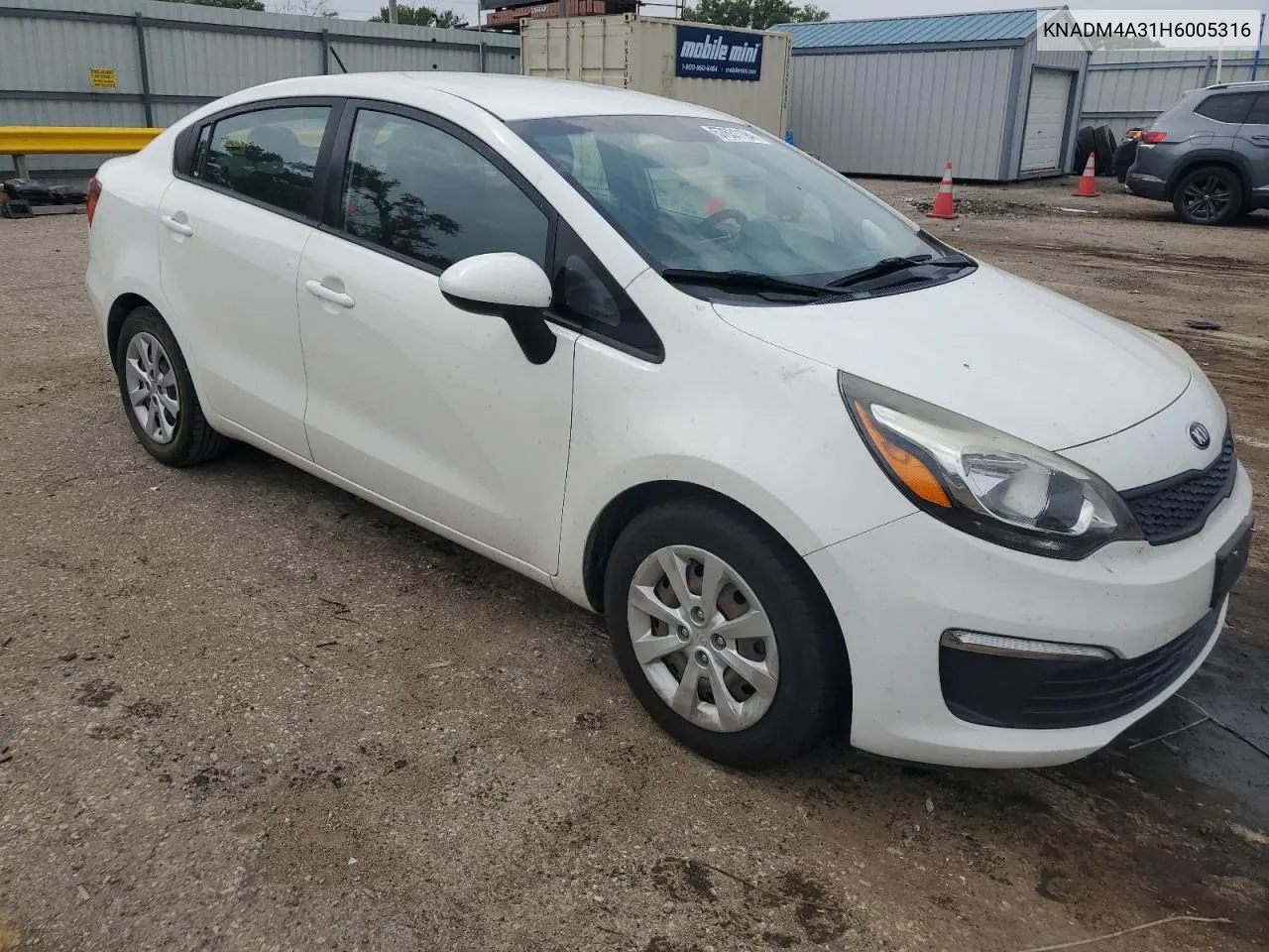 2017 Kia Rio Lx VIN: KNADM4A31H6005316 Lot: 57631194