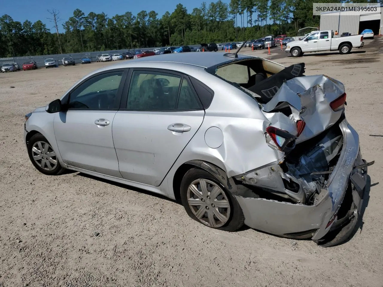 2021 Kia Rio Lx VIN: 3KPA24AD1ME395603 Lot: 70995104