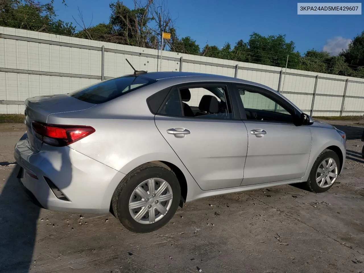 2021 Kia Rio Lx VIN: 3KPA24AD5ME429607 Lot: 71761144