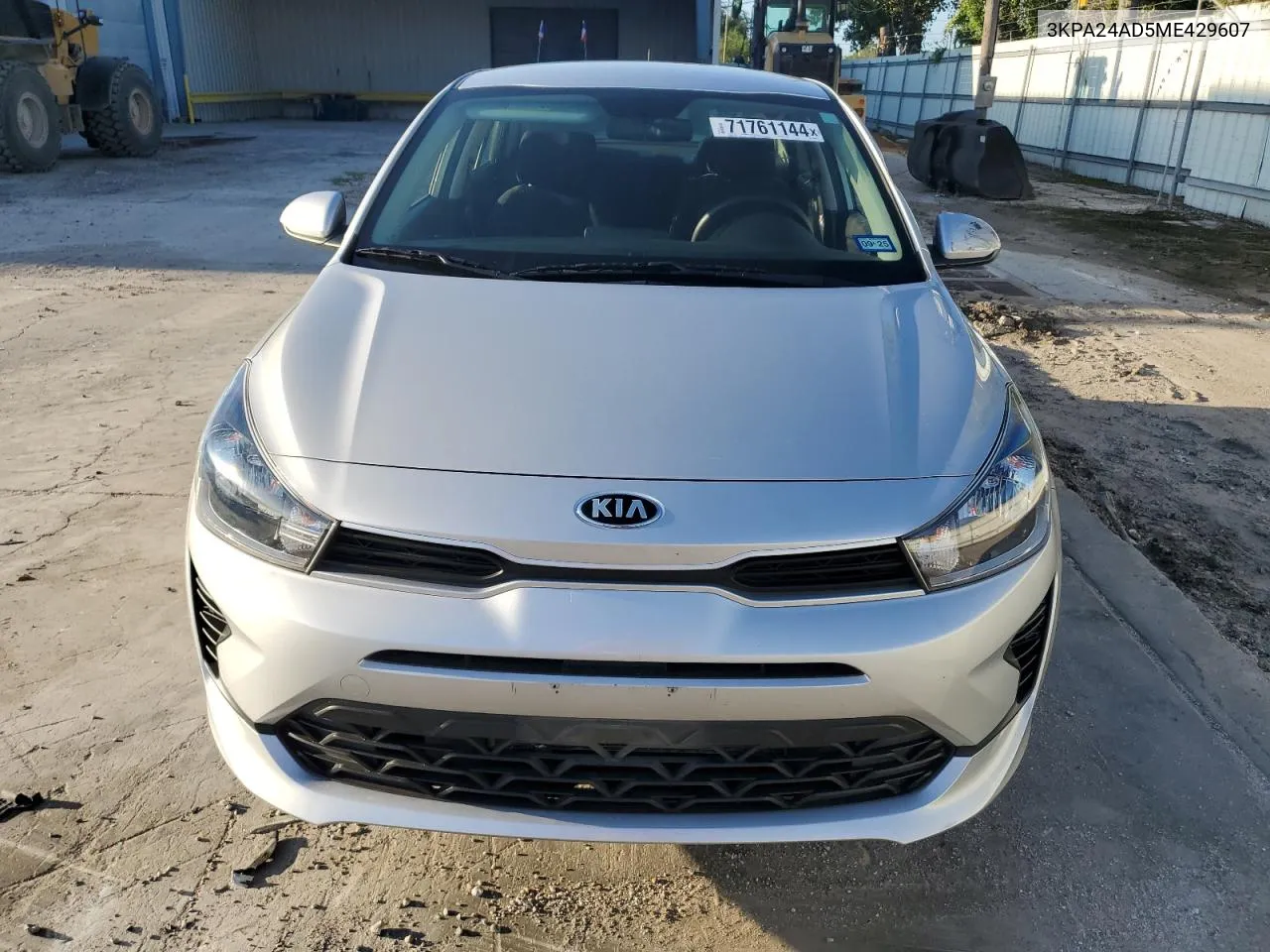 2021 Kia Rio Lx VIN: 3KPA24AD5ME429607 Lot: 71761144