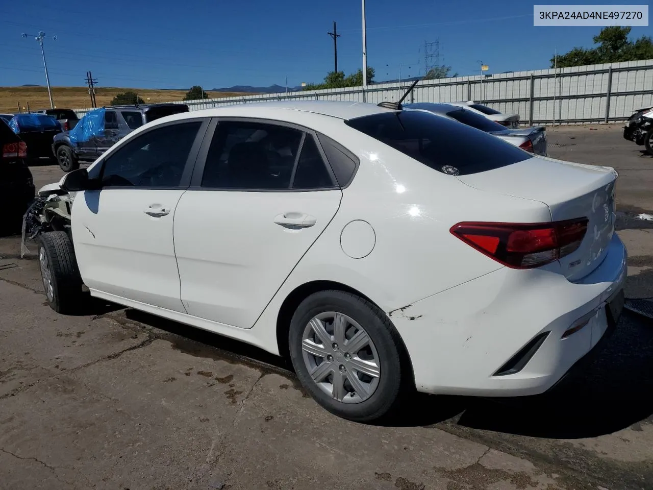 2022 Kia Rio Lx VIN: 3KPA24AD4NE497270 Lot: 71499284