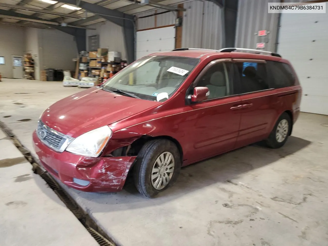 2011 Kia Sedona Lx VIN: KNDMG4C79B6384731 Lot: 71687624