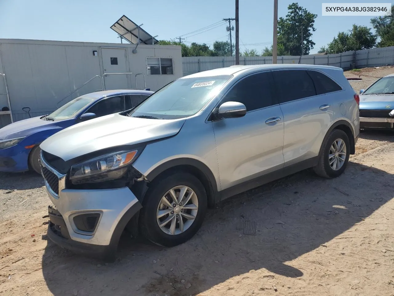 2018 Kia Sorento Lx VIN: 5XYPG4A38JG382946 Lot: 64835024