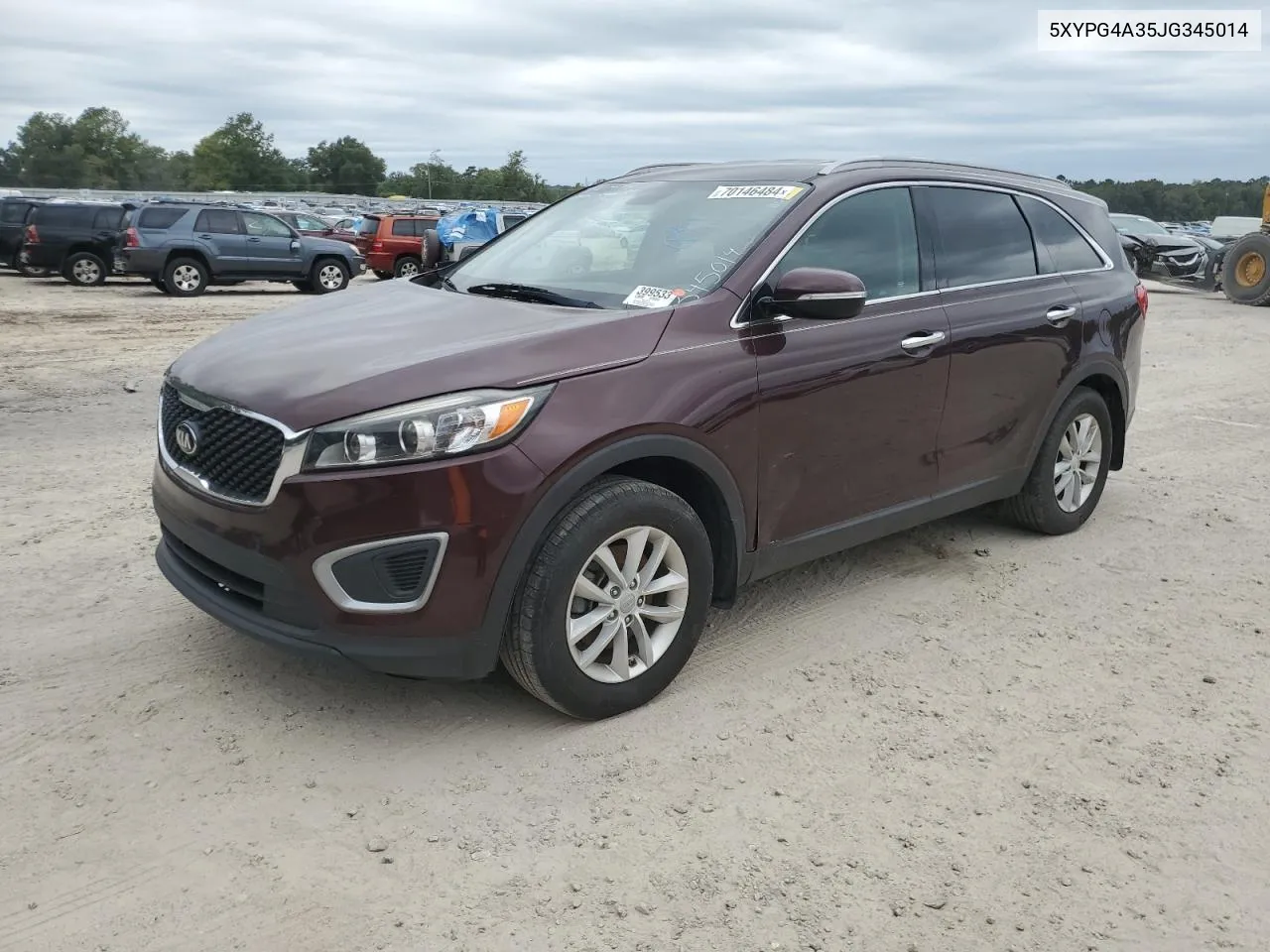 2018 Kia Sorento Lx VIN: 5XYPG4A35JG345014 Lot: 70146484