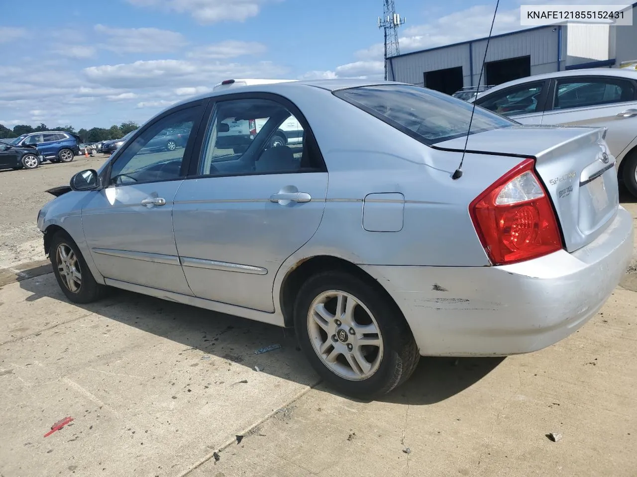 2005 Kia Spectra Lx VIN: KNAFE121855152431 Lot: 67262914