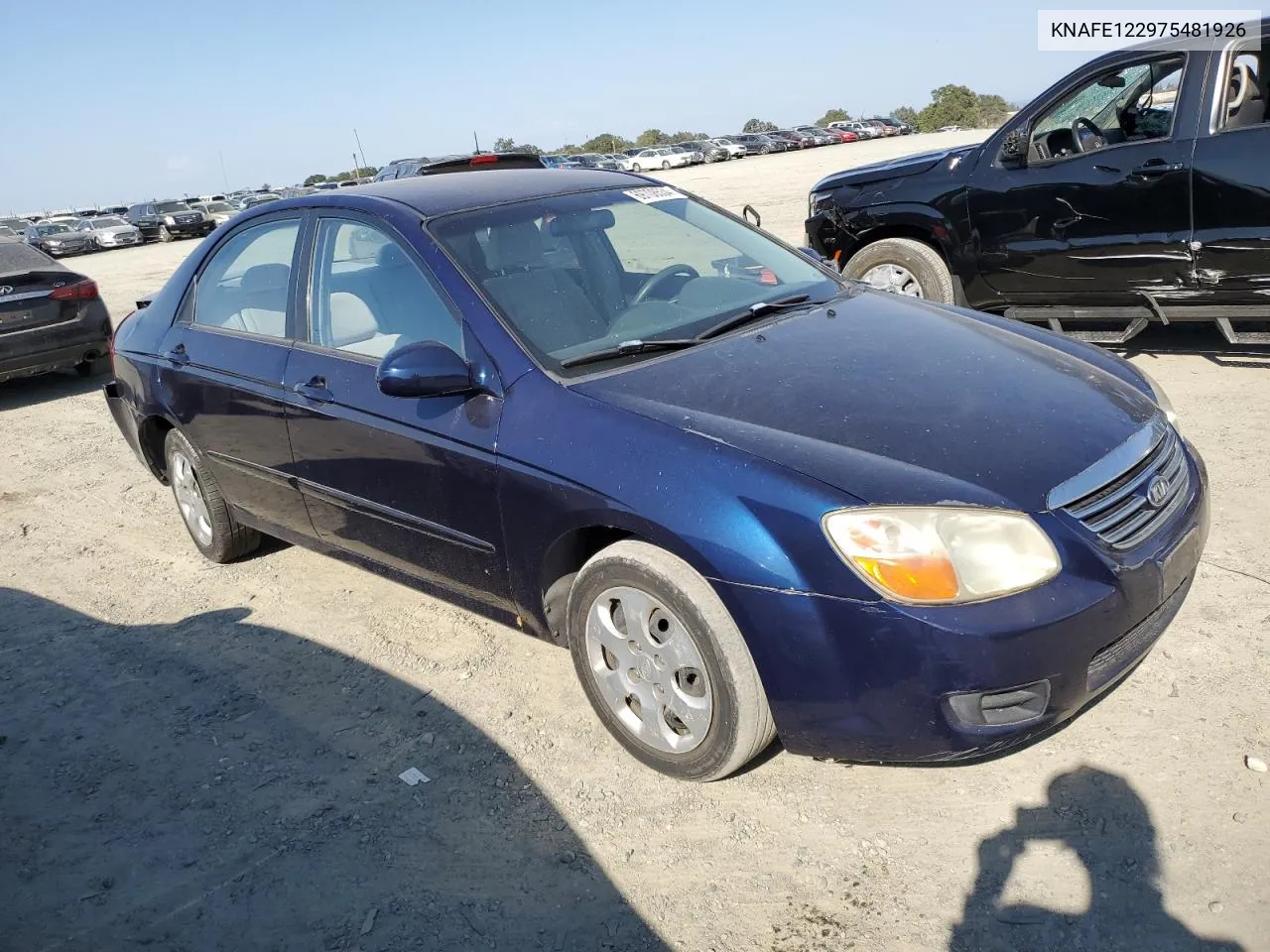 2007 Kia Spectra Ex VIN: KNAFE122975481926 Lot: 69708534