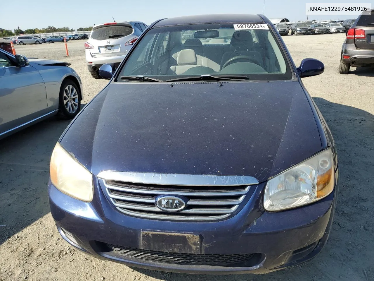 2007 Kia Spectra Ex VIN: KNAFE122975481926 Lot: 69708534