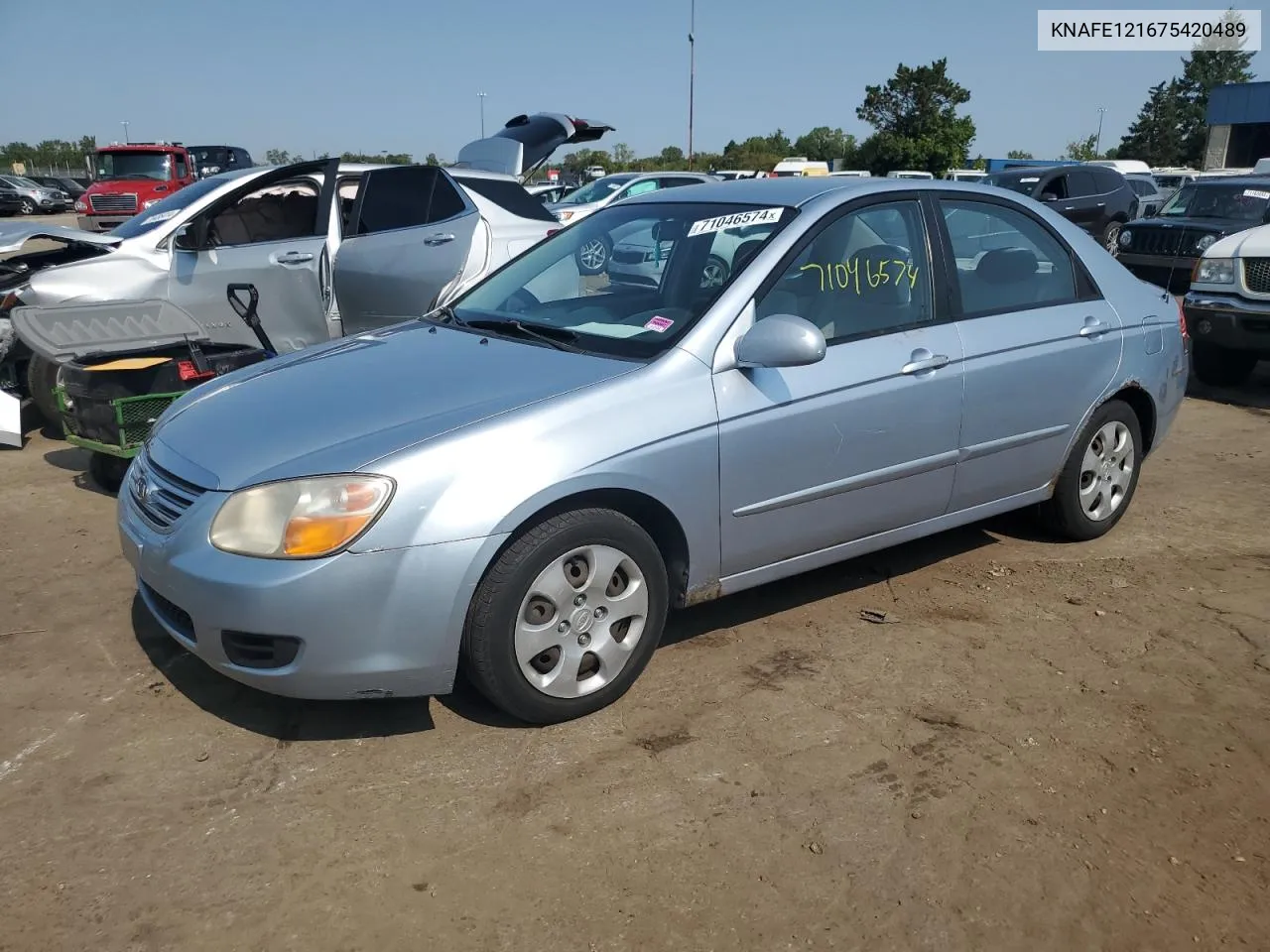 2007 Kia Spectra Ex VIN: KNAFE121675420489 Lot: 71046574