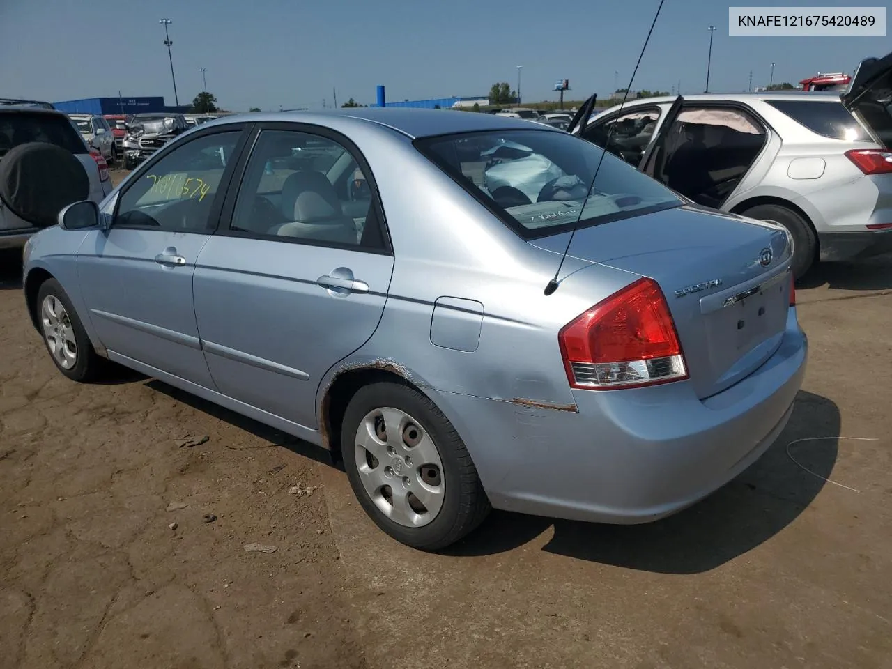 2007 Kia Spectra Ex VIN: KNAFE121675420489 Lot: 71046574