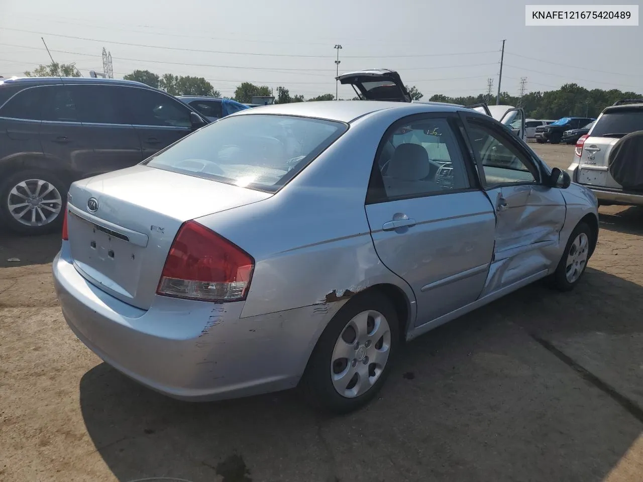 2007 Kia Spectra Ex VIN: KNAFE121675420489 Lot: 71046574