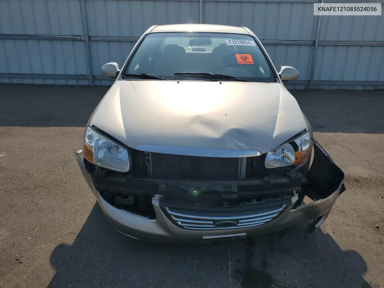 2008 Kia Spectra Ex VIN: KNAFE121085524056 Lot: 71218854