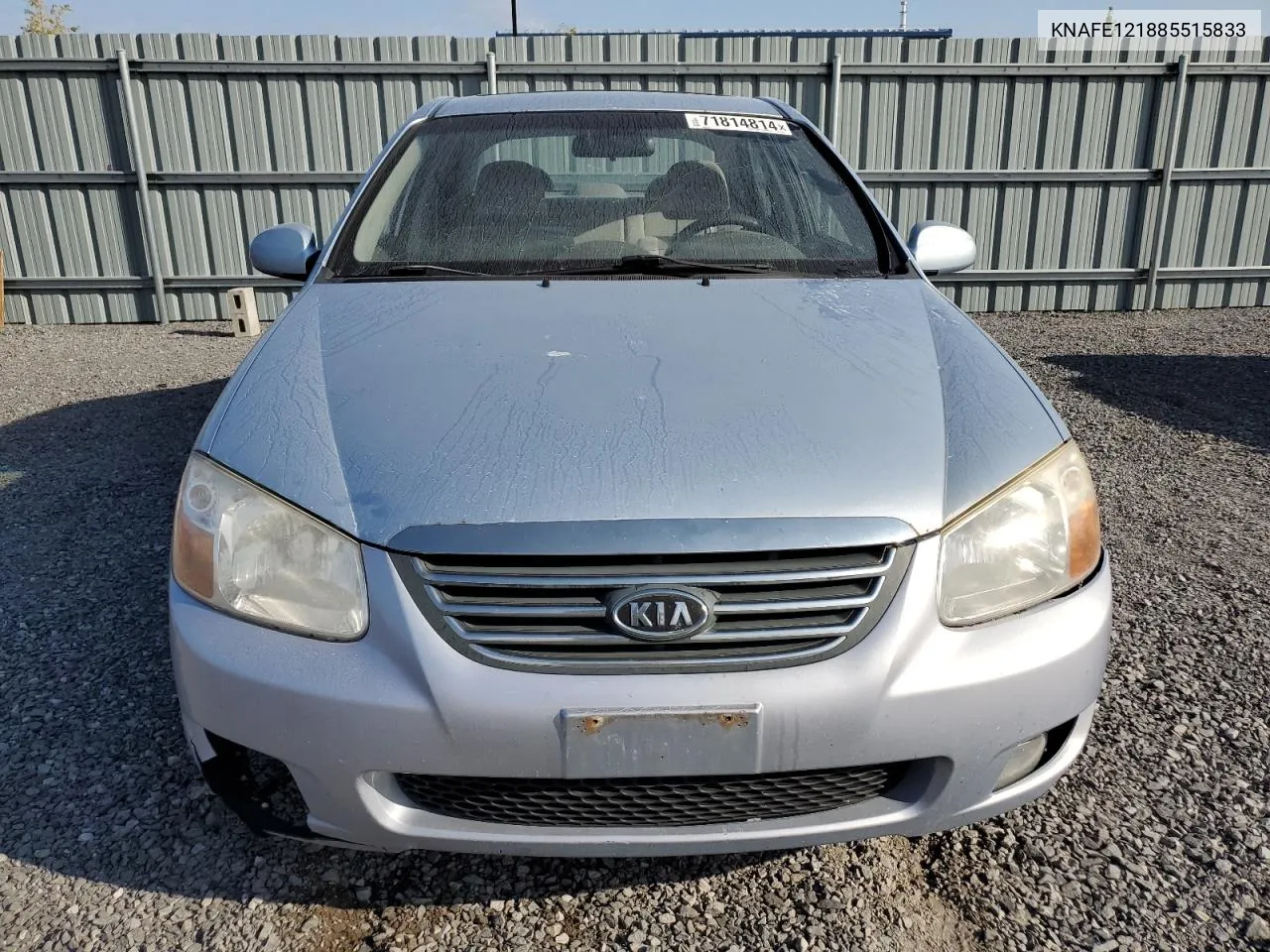 2008 Kia Spectra Ex VIN: KNAFE121885515833 Lot: 71814814