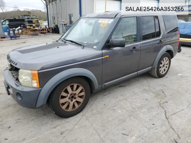 2006 Land Rover Lr3 Se VIN: SALAE25426A353266 Lot: 62253204