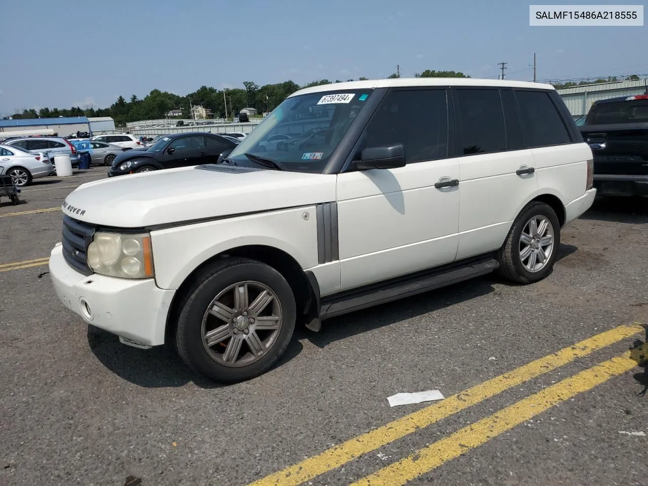 2006 Land Rover Range Rover Hse VIN: SALMF15486A218555 Lot: 67397494