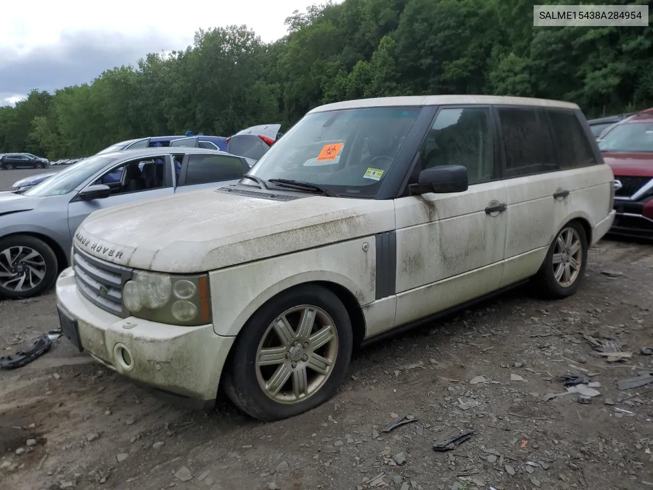 2008 Land Rover Range Rover Hse VIN: SALME15438A284954 Lot: 60012404