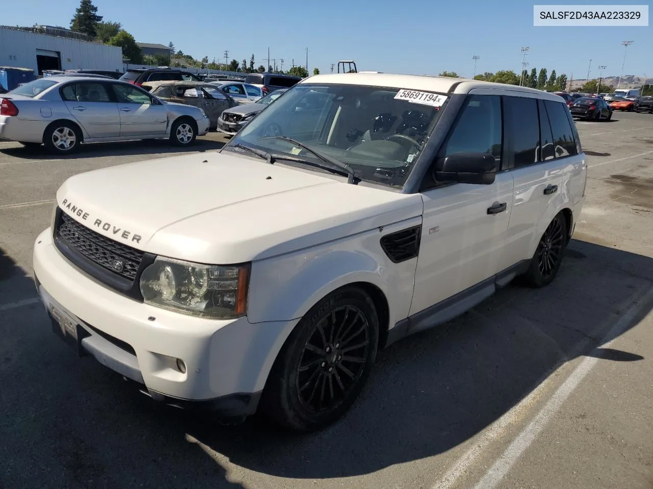 2010 Land Rover Range Rover Sport Hse VIN: SALSF2D43AA223329 Lot: 58691194