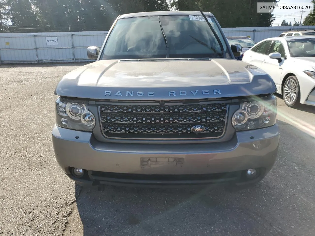 2010 Land Rover Range Rover Hse VIN: SALME1D43AA316020 Lot: 71098984