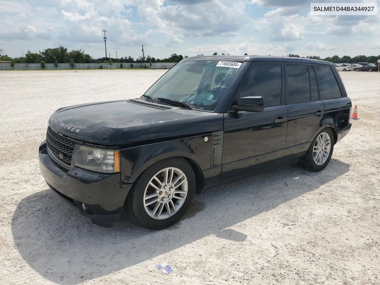 2011 Land Rover Range Rover Hse VIN: SALME1D44BA344927 Lot: 71605684