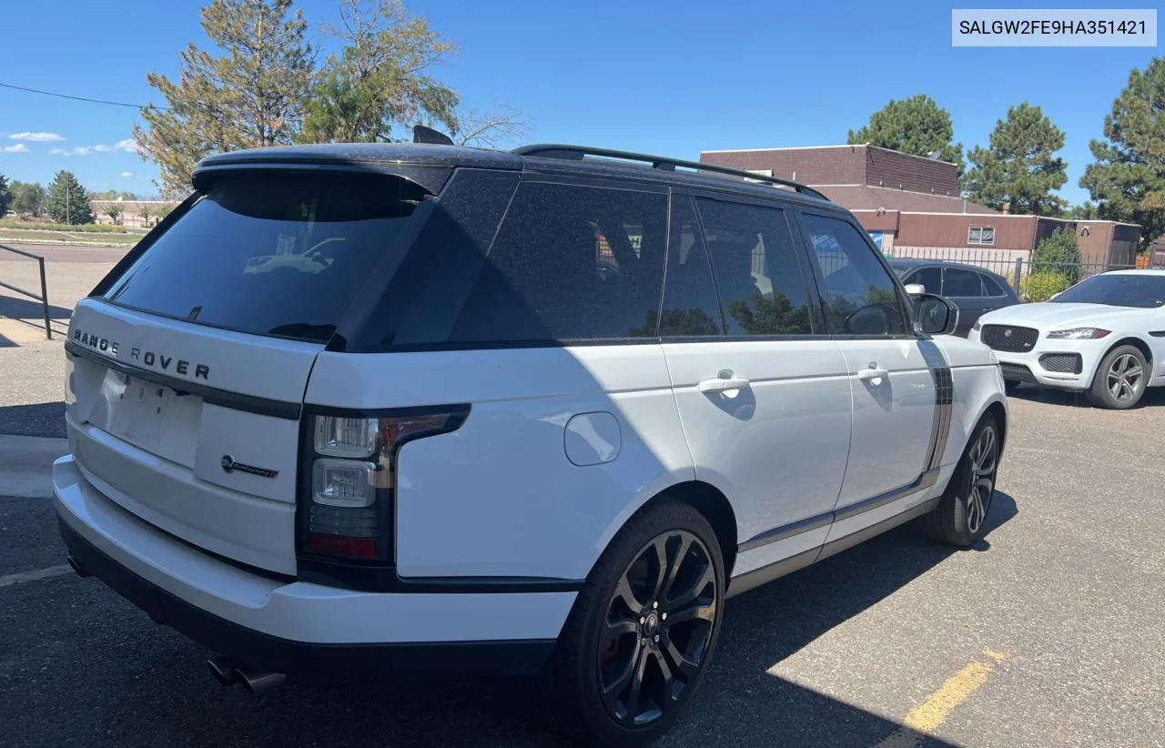 2017 Land Rover Range Rover Sv Autobiography VIN: SALGW2FE9HA351421 Lot: 72602724