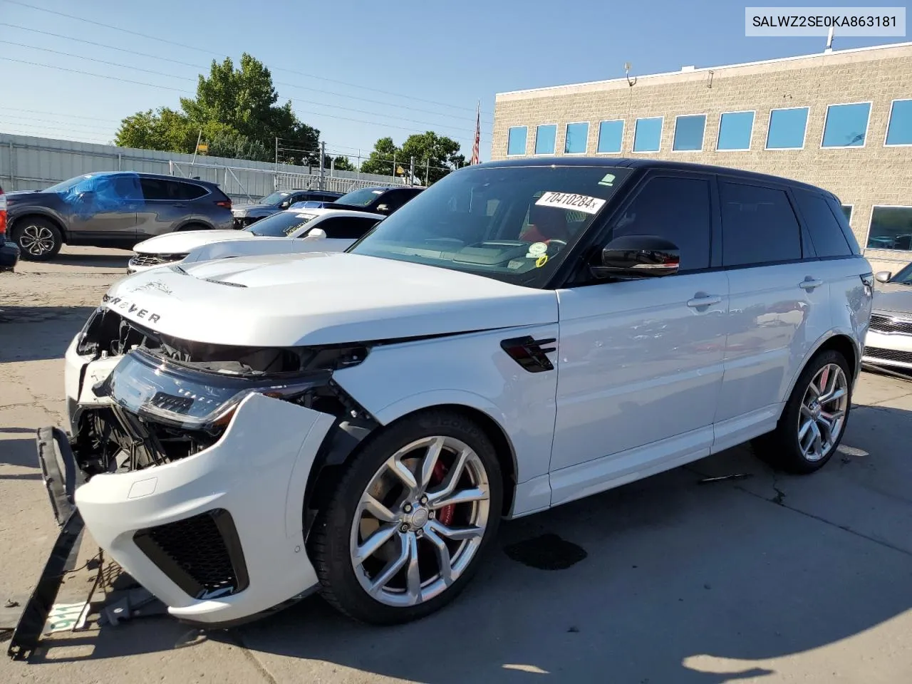 2019 Land Rover Range Rover Sport Svr VIN: SALWZ2SE0KA863181 Lot: 70410284