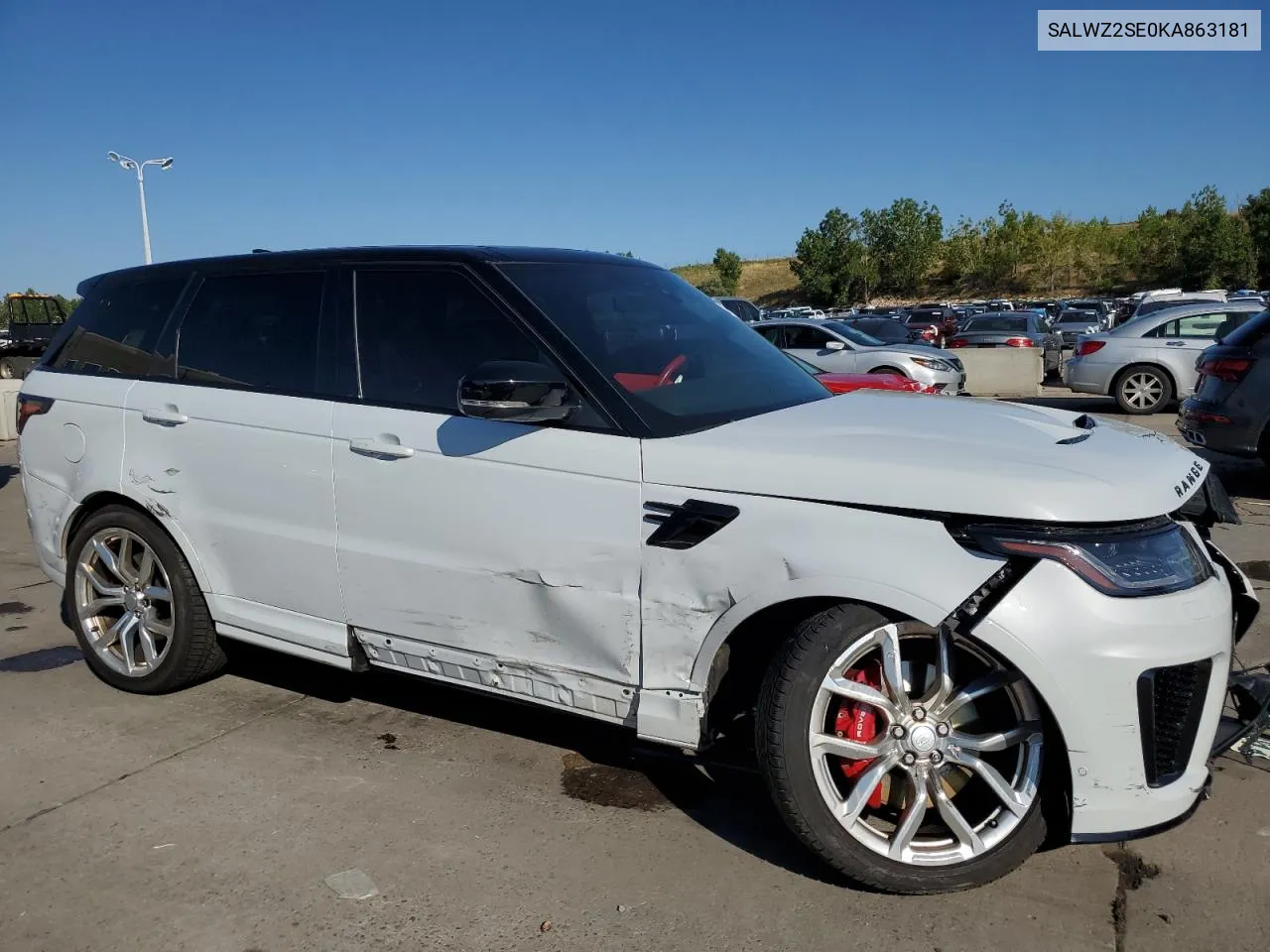 2019 Land Rover Range Rover Sport Svr VIN: SALWZ2SE0KA863181 Lot: 70410284