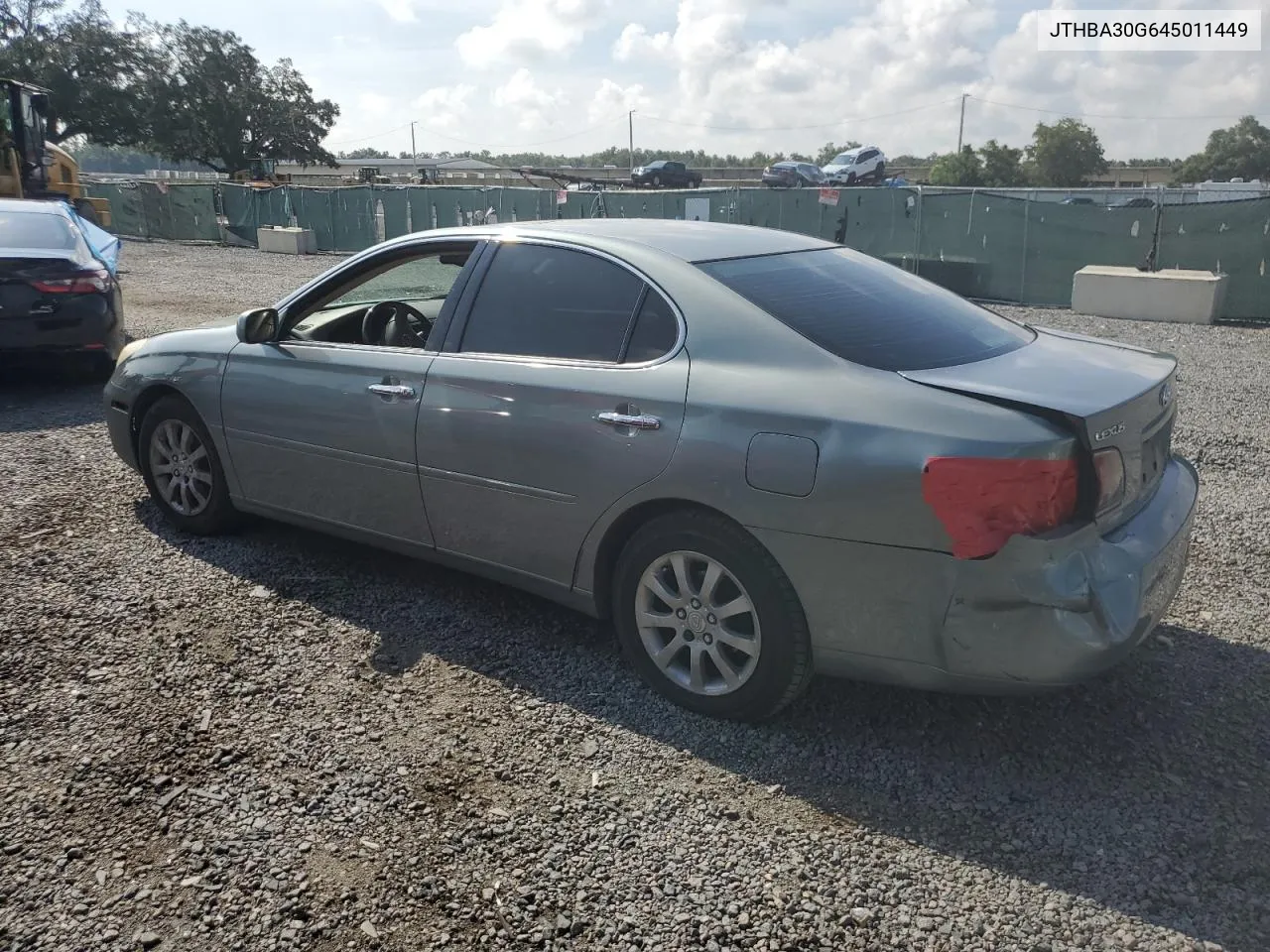 2004 Lexus Es 330 VIN: JTHBA30G645011449 Lot: 66687744