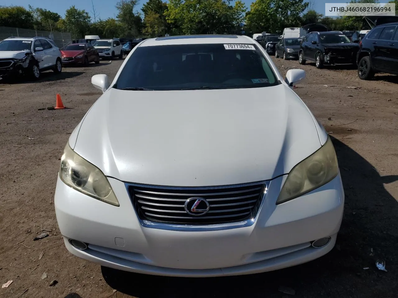 2008 Lexus Es 350 VIN: JTHBJ46G682196994 Lot: 70773694