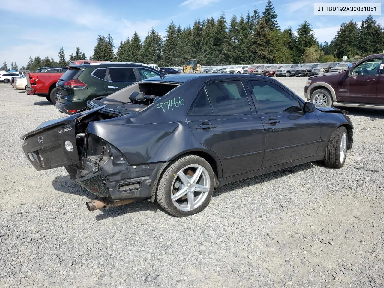 2003 Lexus Is 300 VIN: JTHBD192X30081051 Lot: 70943644