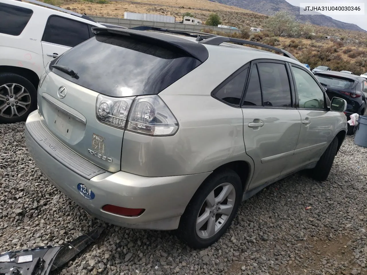 2004 Lexus Rx 330 VIN: JTJHA31U040030346 Lot: 72208784