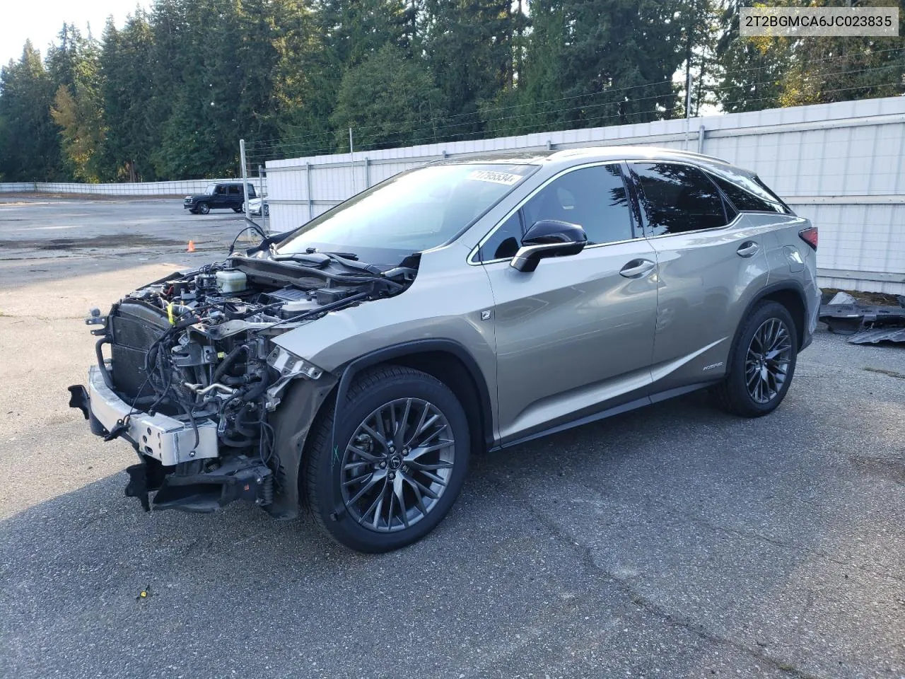 2018 Lexus Rx 450H Base VIN: 2T2BGMCA6JC023835 Lot: 71795534