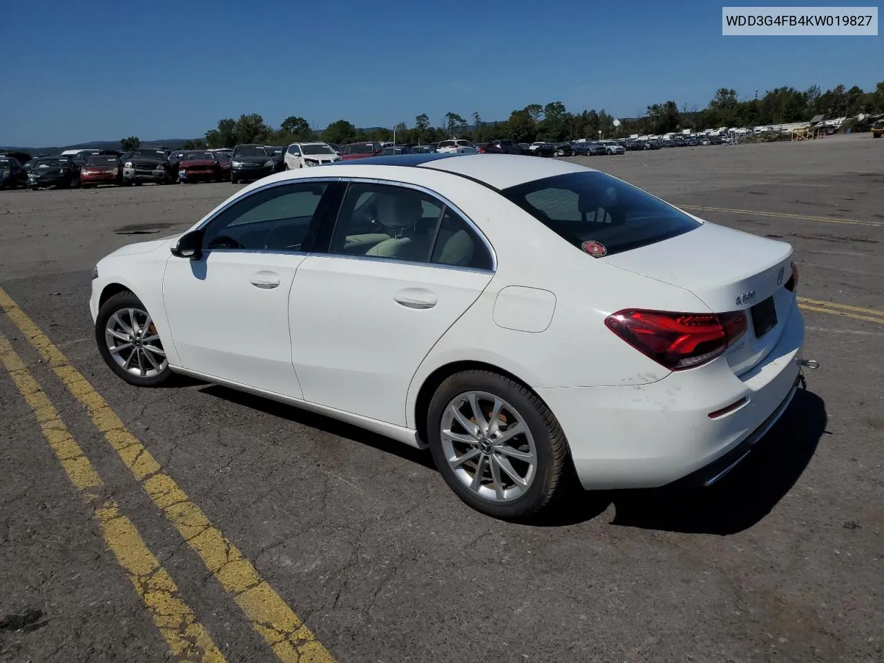 2019 Mercedes-Benz A 220 4Matic VIN: WDD3G4FB4KW019827 Lot: 70949964