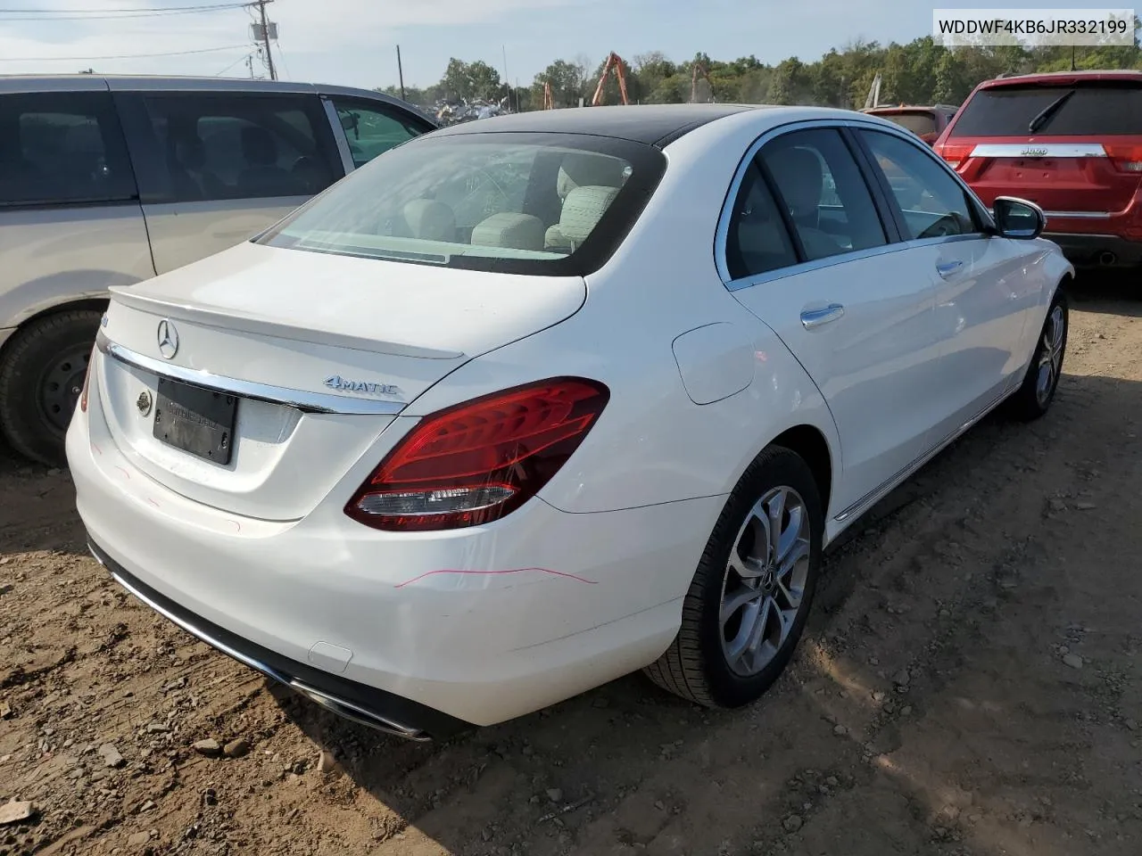 2018 Mercedes-Benz C 300 4Matic VIN: WDDWF4KB6JR332199 Lot: 72339144