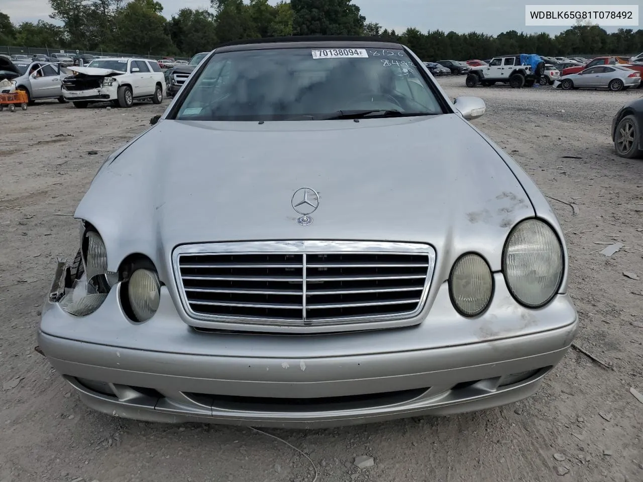 2001 Mercedes-Benz Clk 320 VIN: WDBLK65G81T078492 Lot: 70138094