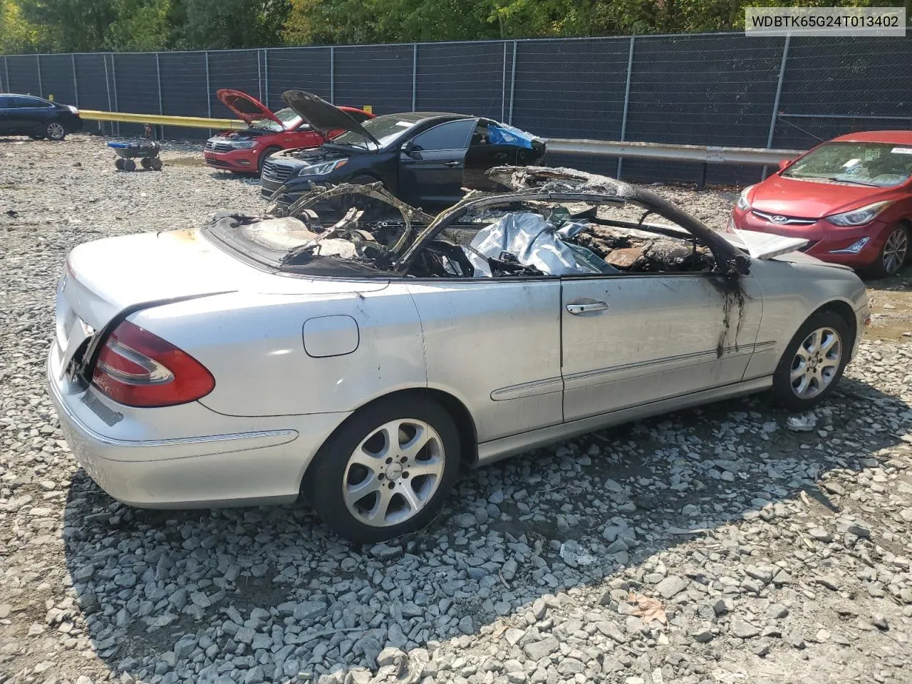 2004 Mercedes-Benz Clk 320 VIN: WDBTK65G24T013402 Lot: 69613754