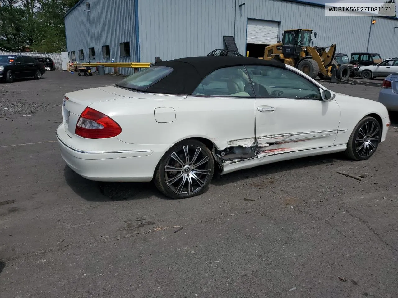 2007 Mercedes-Benz Clk 350 VIN: WDBTK56F27T081171 Lot: 67127064