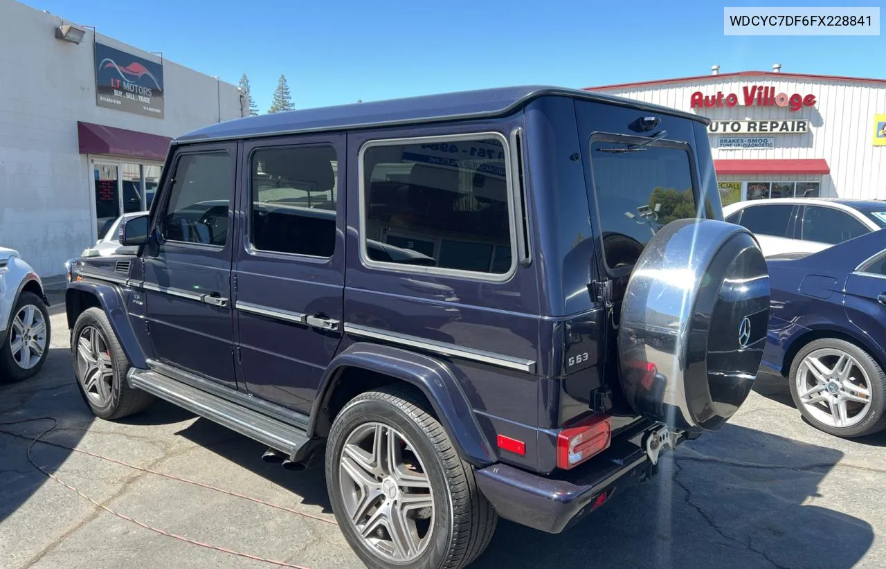 2015 Mercedes-Benz G 63 Amg VIN: WDCYC7DF6FX228841 Lot: 71468884