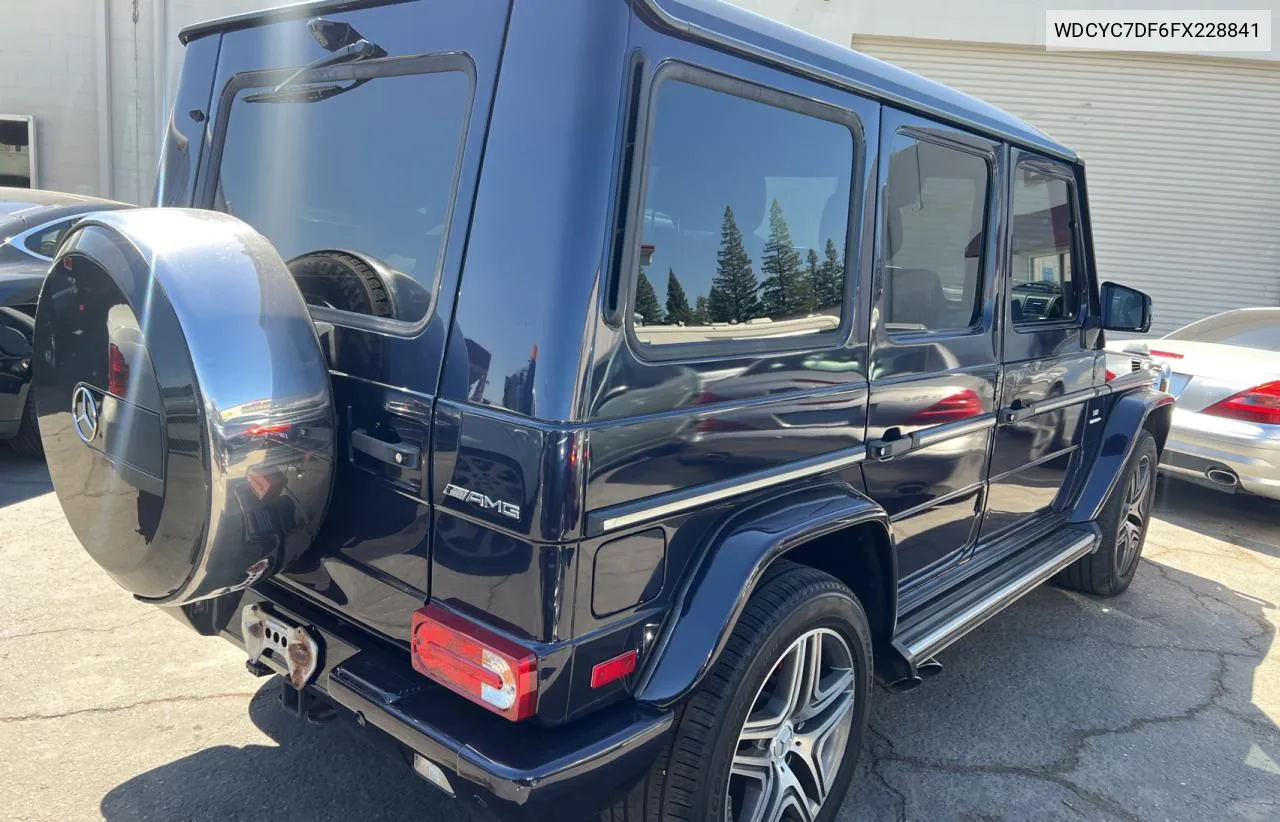 2015 Mercedes-Benz G 63 Amg VIN: WDCYC7DF6FX228841 Lot: 71468884