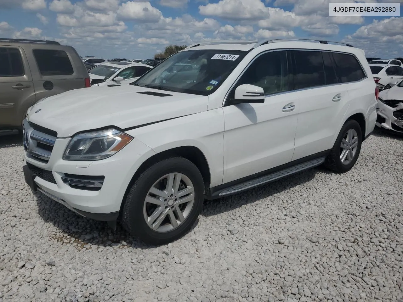 2014 Mercedes-Benz Gl 450 4Matic VIN: 4JGDF7CE4EA292880 Lot: 71659214