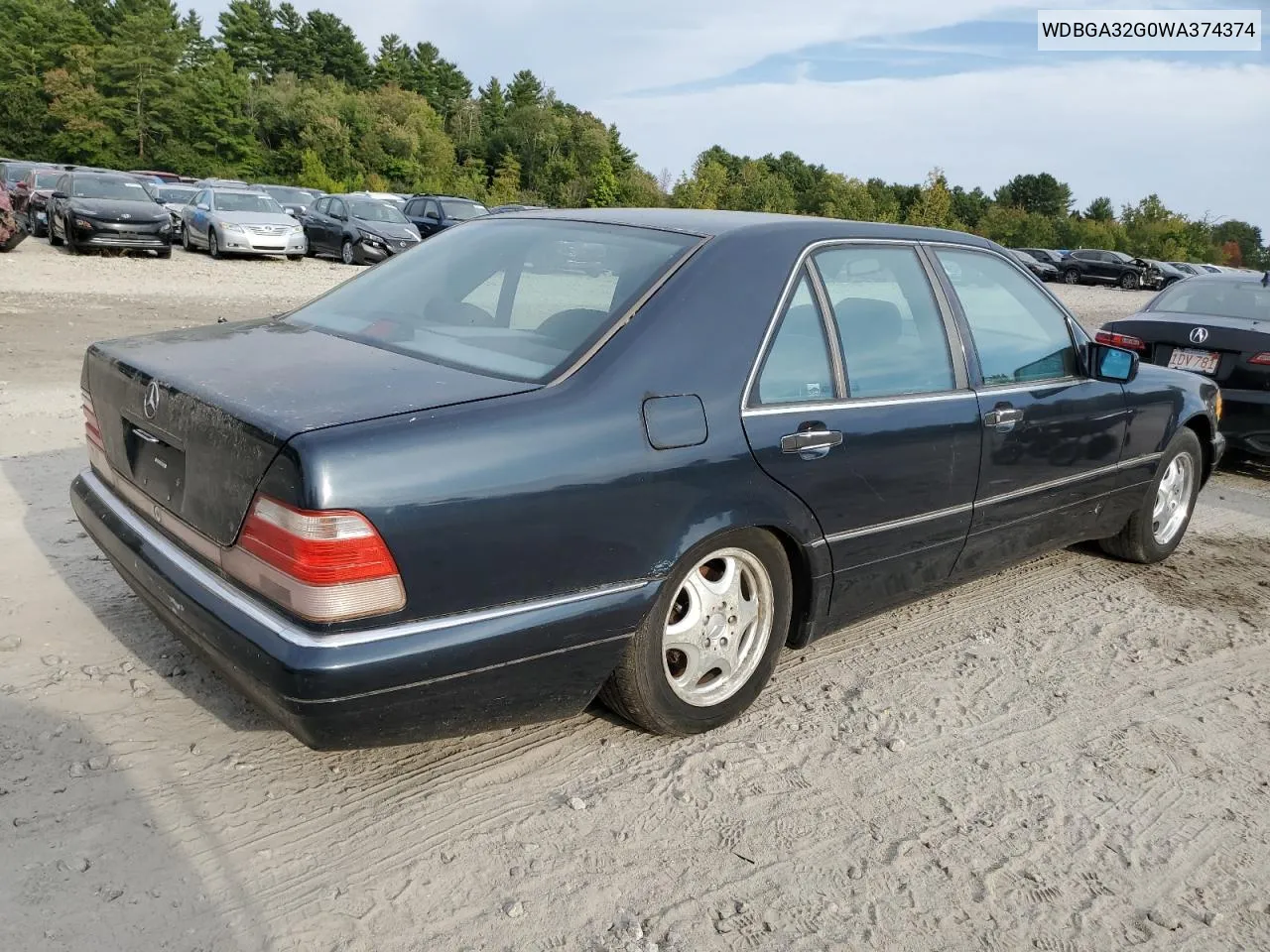 1998 Mercedes-Benz S 320W VIN: WDBGA32G0WA374374 Lot: 71991934