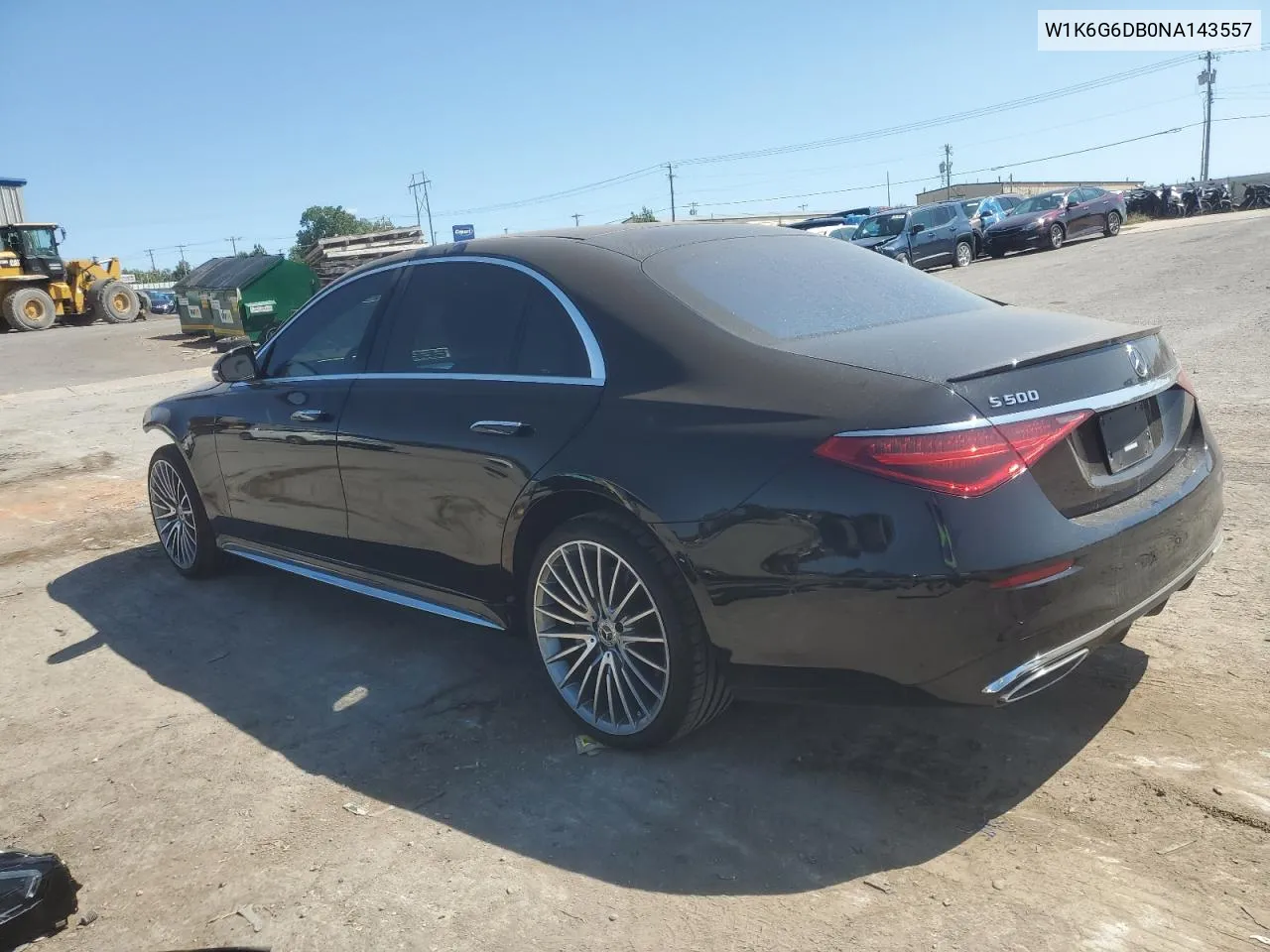 2022 Mercedes-Benz S 500 4Matic VIN: W1K6G6DB0NA143557 Lot: 71483124