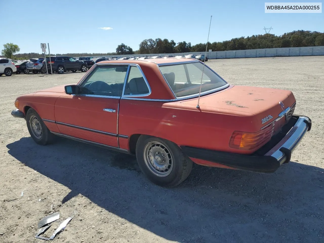 1983 Mercedes-Benz 380 Sl VIN: WDBBA45A2DA000255 Lot: 70612514