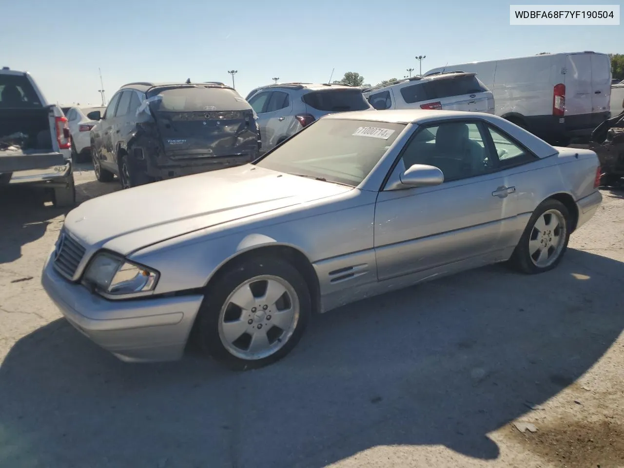 2000 Mercedes-Benz Sl 500 VIN: WDBFA68F7YF190504 Lot: 71000714