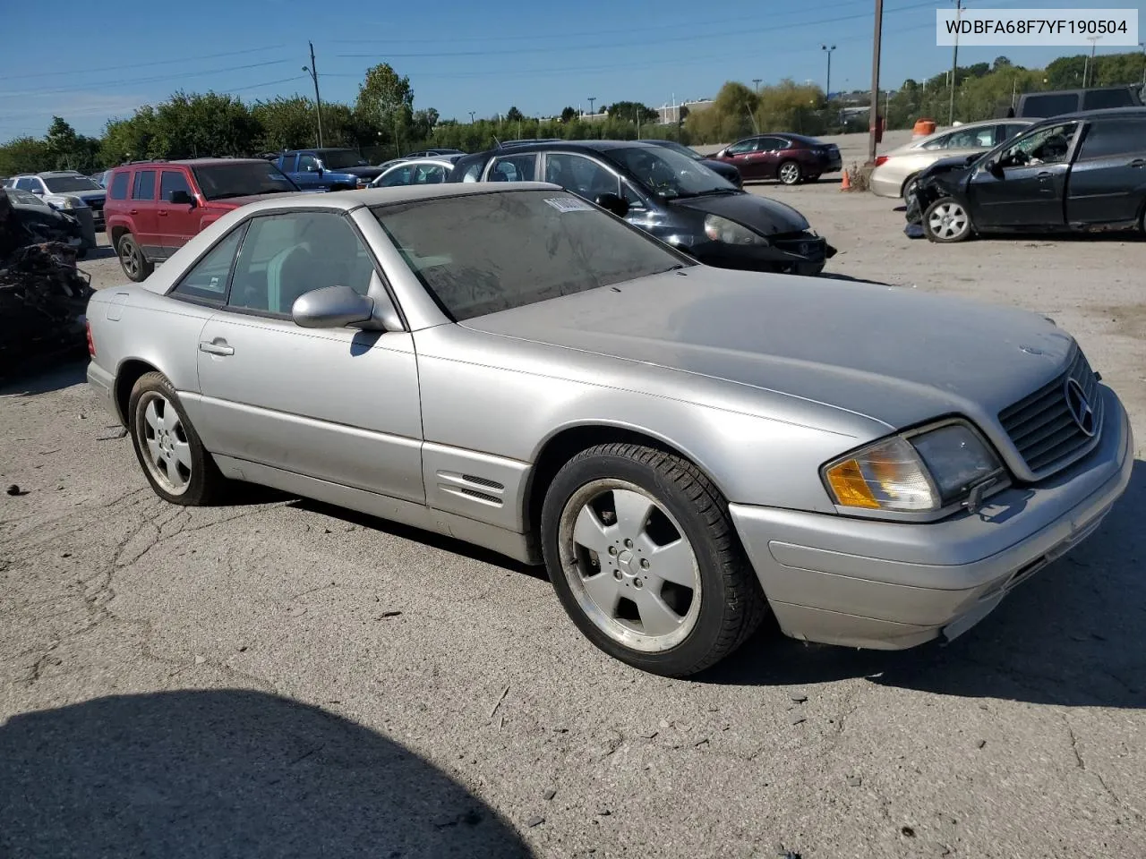 2000 Mercedes-Benz Sl 500 VIN: WDBFA68F7YF190504 Lot: 71000714