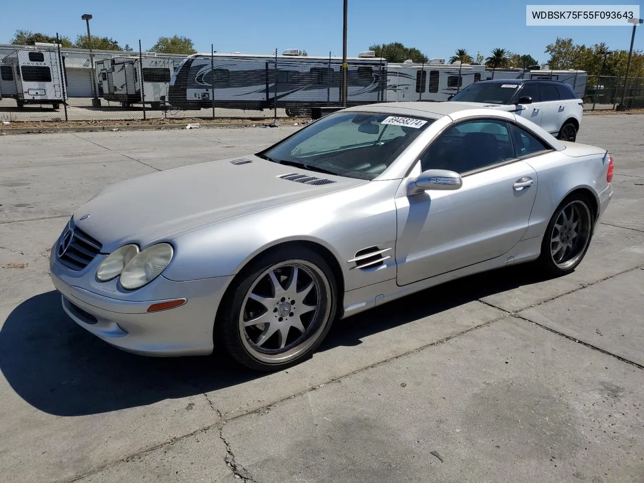 2005 Mercedes-Benz Sl 500 VIN: WDBSK75F55F093643 Lot: 69458274