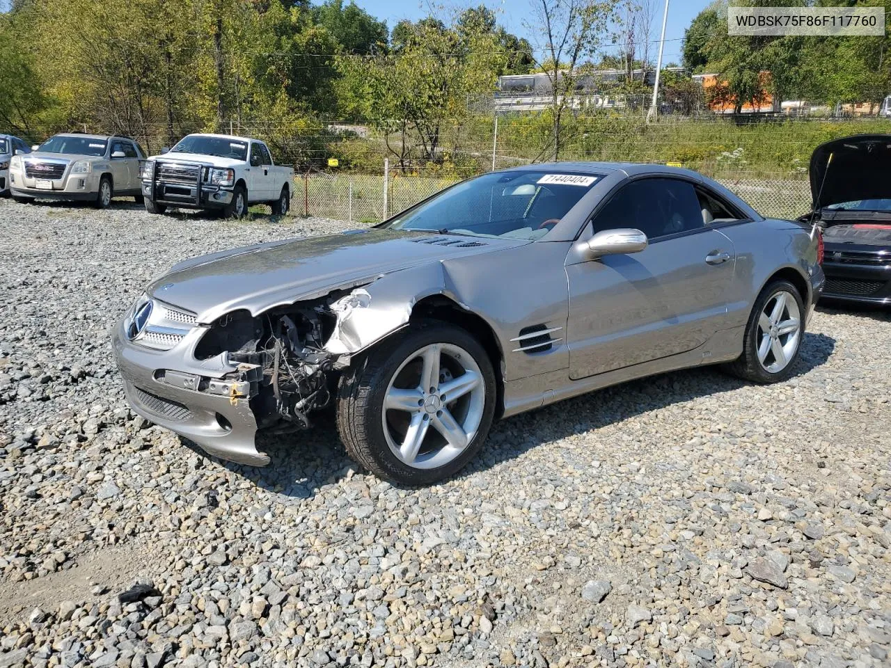 2006 Mercedes-Benz Sl 500 VIN: WDBSK75F86F117760 Lot: 71440404