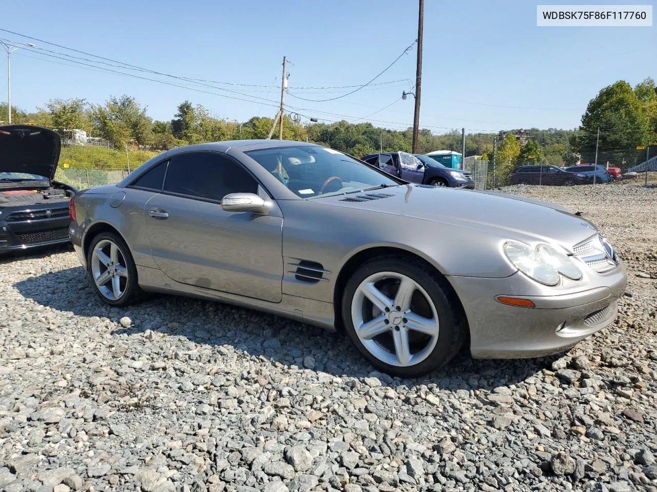 2006 Mercedes-Benz Sl 500 VIN: WDBSK75F86F117760 Lot: 71440404